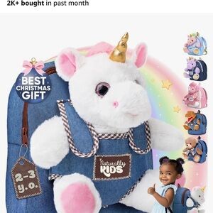 Naturally Kids Blue Stuffed Animal Backpack